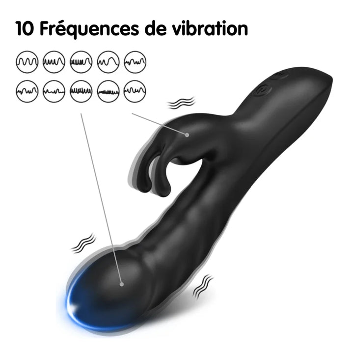 buzz bunny vibromasseur rabbit double stimulation 10 frequences de vibration