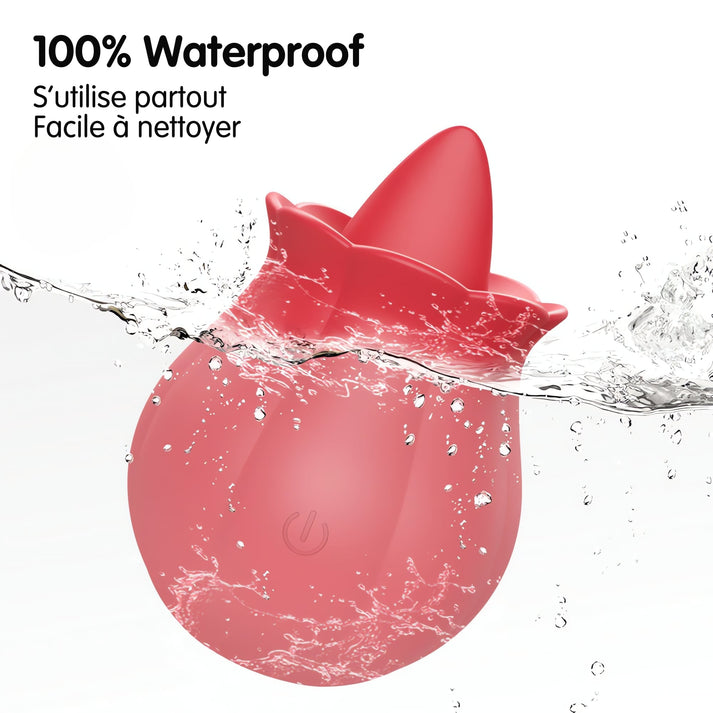 roze vibromasseur langue waterproof